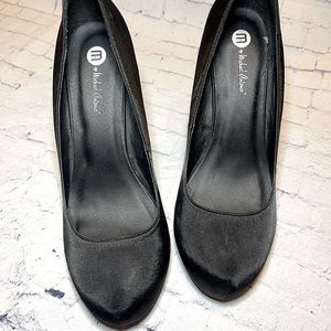 Michael Antonio Black Satin Heels Stiletto